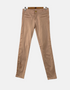 Beige Slim-Fit Trousers with Double Zipper Pockets