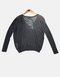 Elegant Noir V-Neck Sweater