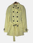Women's Classic Double-Breasted Yellow Trench Coat
