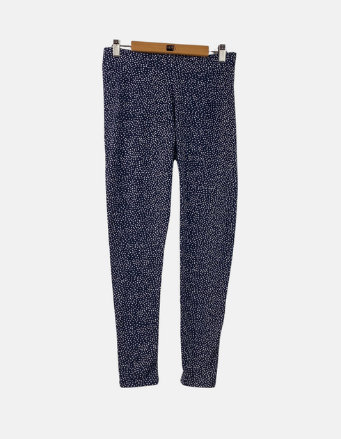 Navy Polka Dot Stretch Leggings