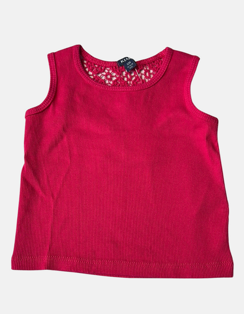 Baby Ribbed Sleeveless Top in Vibrant Red