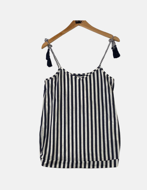 Striped tie up strappy Tank Top
