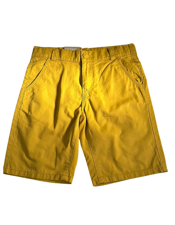 Mustard Yellow Cotton Shorts
