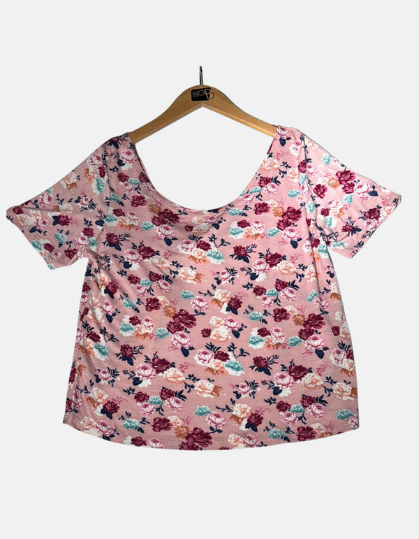 Blush Pink Floral Print Tee