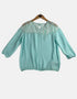 Aqua Mist Lace Detail Blouse