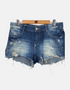 Distressed Denim Cutoff Shorts with Frayed Hem