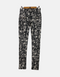 Women's Floral Print Skinny Pants with Zipper Accents