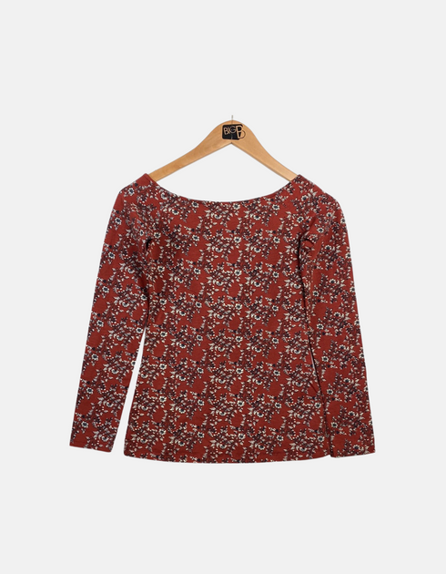 Maroon floral blouse FM