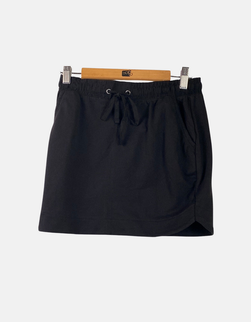 Casual Black Drawstring Skirt