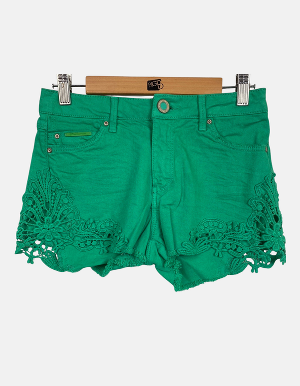 Green colour shorts FM