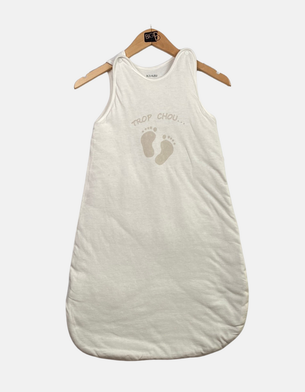 Baby White Sleep Sack with "Trop Chou" Design