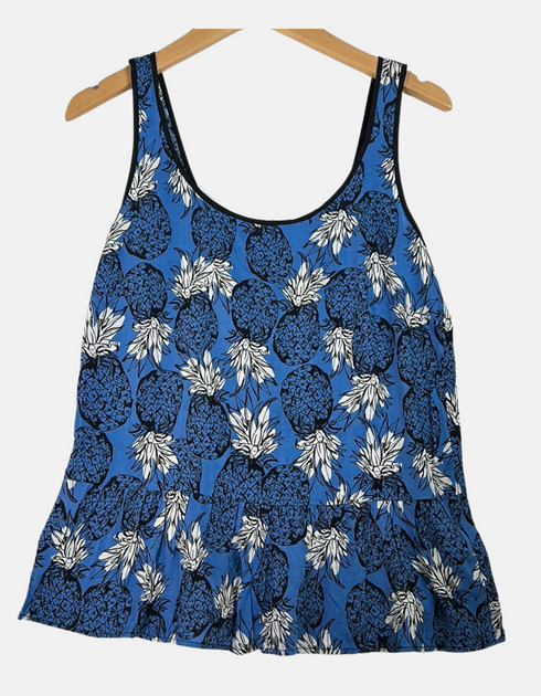 Pineapple Print Peplum Tank Top