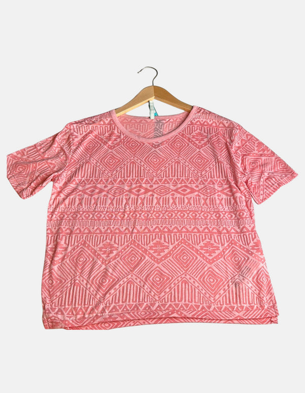 Women's Pink Geometric Print T-Shirt