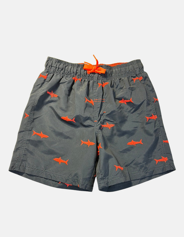Kids' Shark Print Swim Shorts