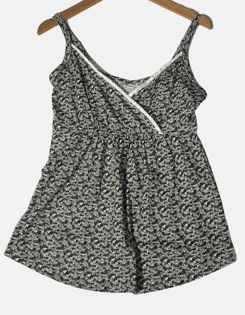 Monochrome Floral Mini Dress F