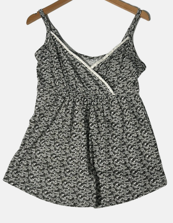 Monochrome Floral Mini Dress F