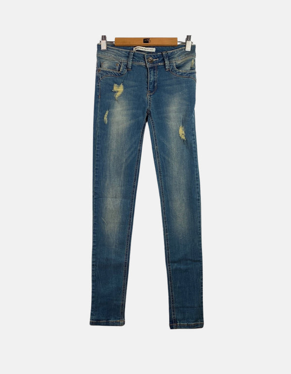 Distressed Light-Wash Skinny Jeans