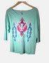 Aqua Tribal Print Top
