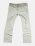 Ivory Distressed Slim-Fit Jeans