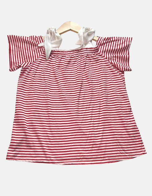 Nautical Charm Bow Sleeve Top F