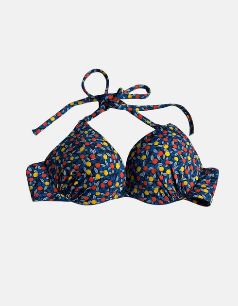 Vibrant Print Halter Bikini Top