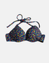 Vibrant Print Halter Bikini Top