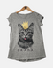 Grey T shirt with cute cat FM