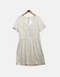Back Cutout Short Sleeve White Dress