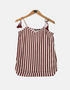 Red and White Striped Sleeveless Top with Tassel Ties
