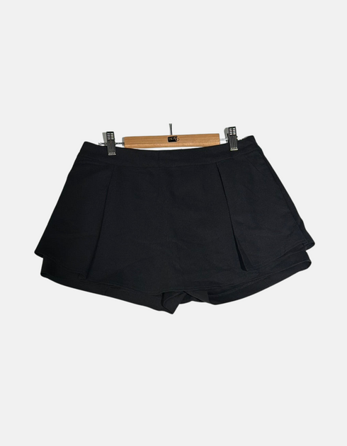 Black Pleated Skort with Built-in Shorts