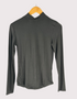 Slate Gray Mock Neck Jersey Top F