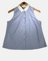 Chic Contrast Collar Sleeveless Blouse