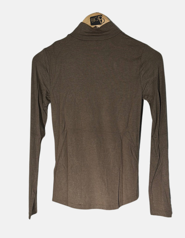 Espresso Elegance Turtleneck Top
