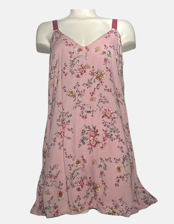 Women's Pink Floral Spaghetti Strap Dress