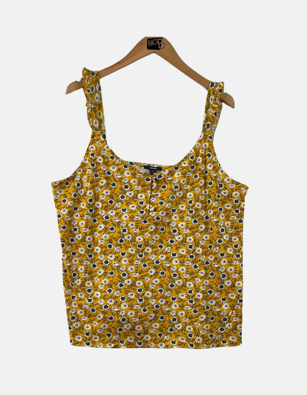 Floral Print Ruffled Strap Top For Women