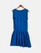 Sleeveless Casual Blue Dress with Elastic Waist
