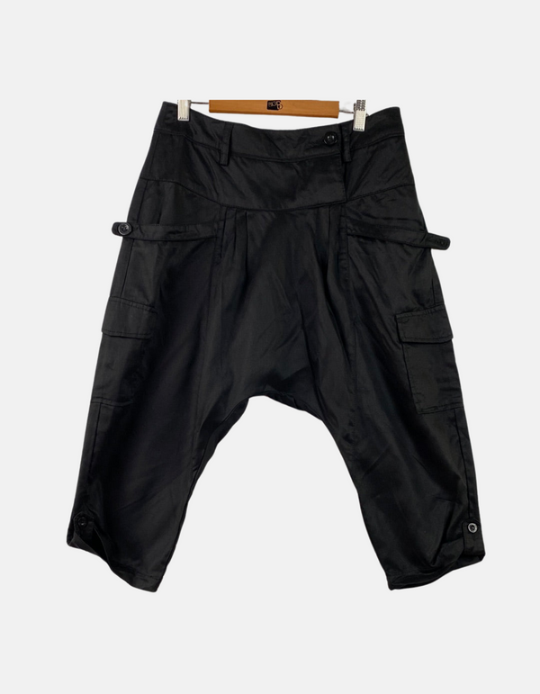Unisex Black Cargo Harem Pants