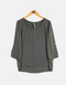 Minimalist Grey Blouse with 3/4 Sleeves