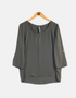 Minimalist Grey Blouse with 3/4 Sleeves