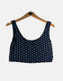 Navy Polka Dot Crop Tank Top