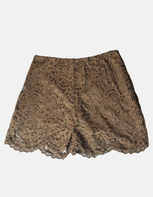 Espresso Floral Lace Shorts F