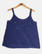 Embroidered Floral Tank Top for Women – Navy Blue