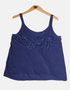 Embroidered Floral Tank Top for Women – Navy Blue