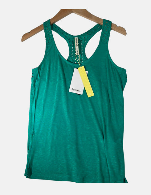 Green Sleeveless Racerback Tank Top