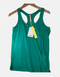 Green Sleeveless Racerback Tank Top