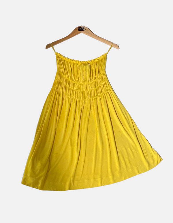 Sunny Smocked Midi Dress – Yellow