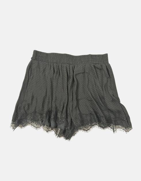 Black Polka Dot Lace Trim Shorts