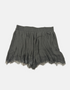 Black Polka Dot Lace Trim Shorts