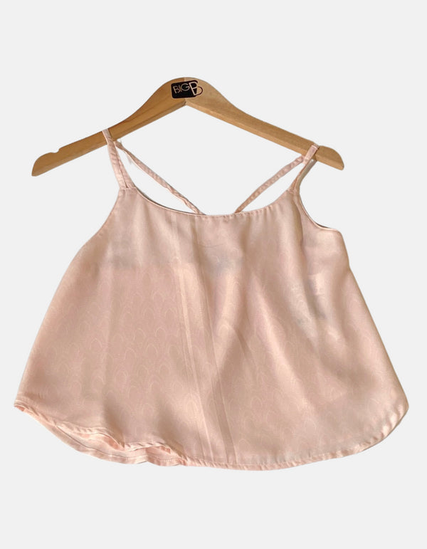 Blush Pink Satin Spaghetti Strap Top