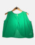 Green Sleeveless Eyelet Blouse
